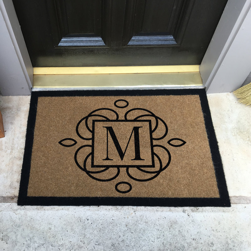 Tapis d'entrée antidérapant en caoutchouc Bosworth, Brun clair, 60 po x 36 po