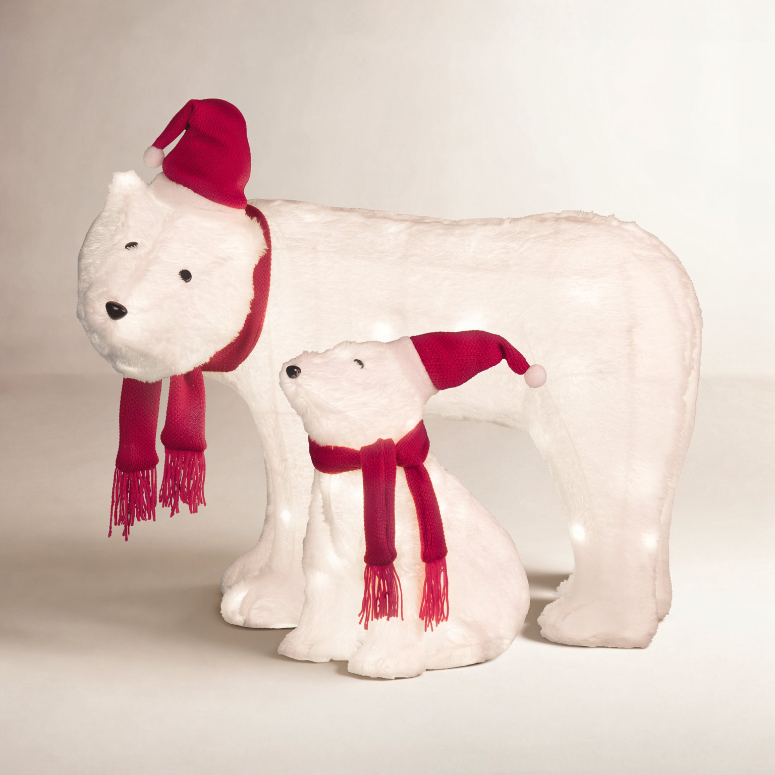 2-Piece Polar Bear Lighted Display Set