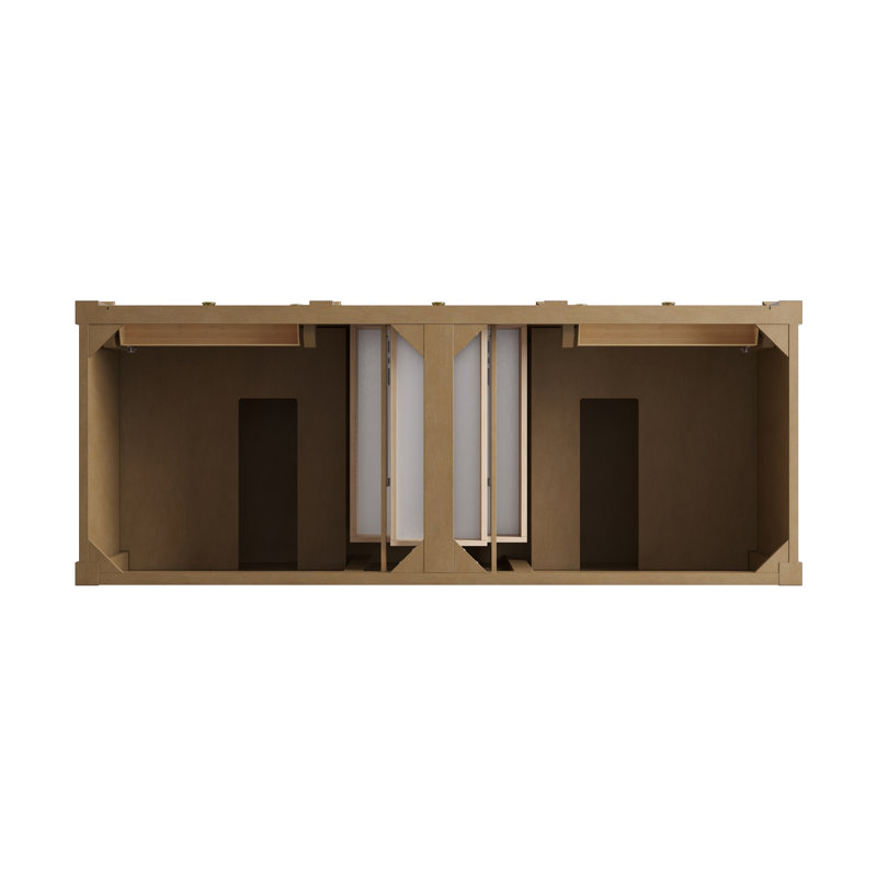 Brittany 60'' W Double Bathroom Vanity Base, Pecan