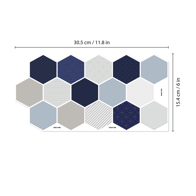 5.91 in. W x 11.82 in. L Shower Peel and Stick Mosaic Tile