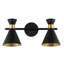 Luminaire sur rail DEL rétro contemporain en fer 18,25 po Jacobien, noir / or