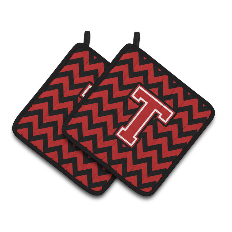 Poignée à chevrons, T, Noir / rouge