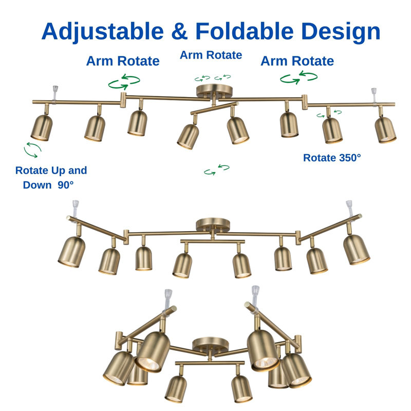 8 Light Modern Track Lighting Fixtures,GU10 Bulb Not Included