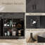 Buffet l 59 po avec 4 portes et 2 tiroirs, table buffet avec tablette réglable pour le salon, la cuisine et le vestibule-963228331