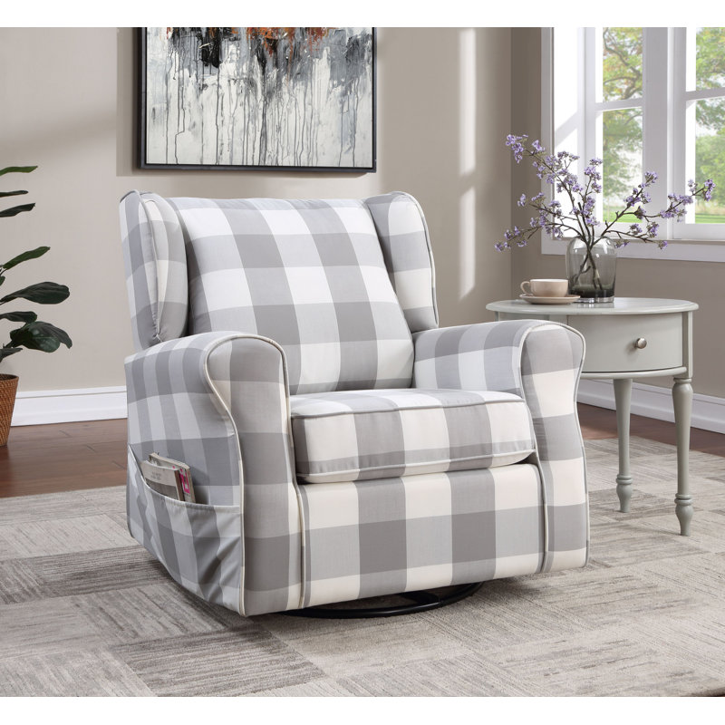 Salon pivotant, fauteuil d'appoint, fauteuil, chambre à coucher, Tissu gris / blanc