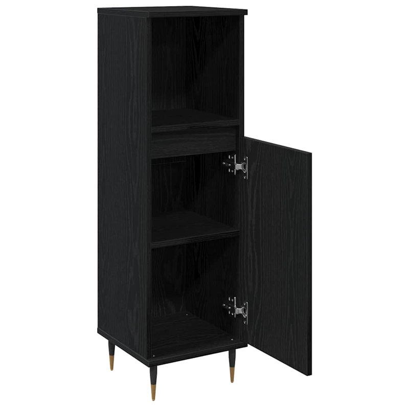 Bathroom Cabinet Oak 30 X 30 X 100 Cm Engineered Wood