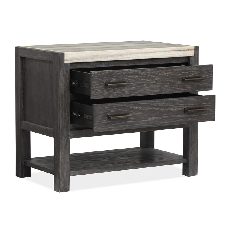 Table de chevet ouverte, Noir