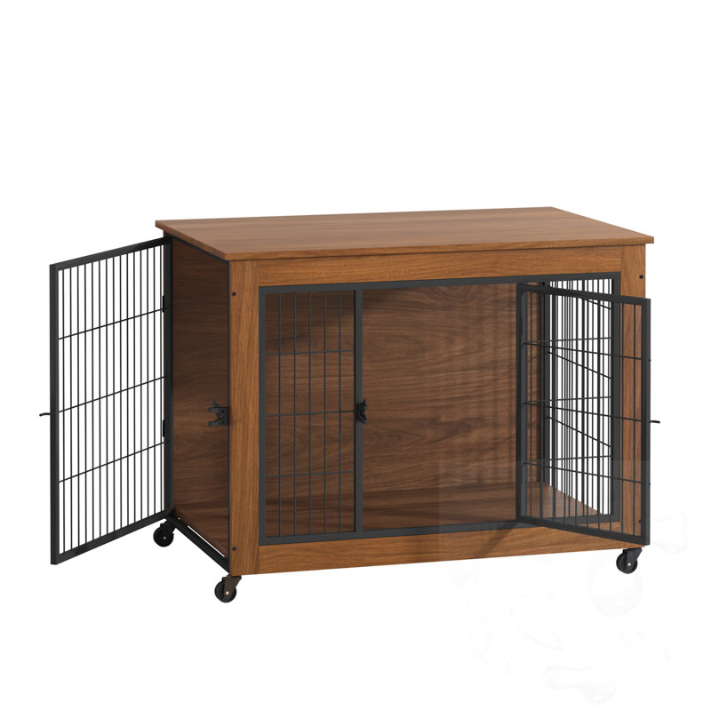 Cage pour chien avec roues et portes, H 29,3 po x l 38,6 po x P 25,6 po