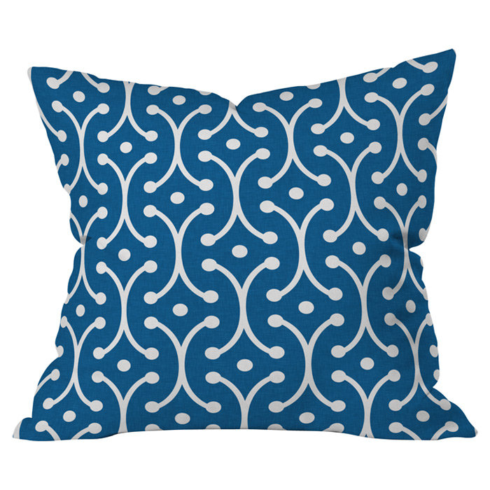 Coussin décoratif intérieur/extérieur denim piquets