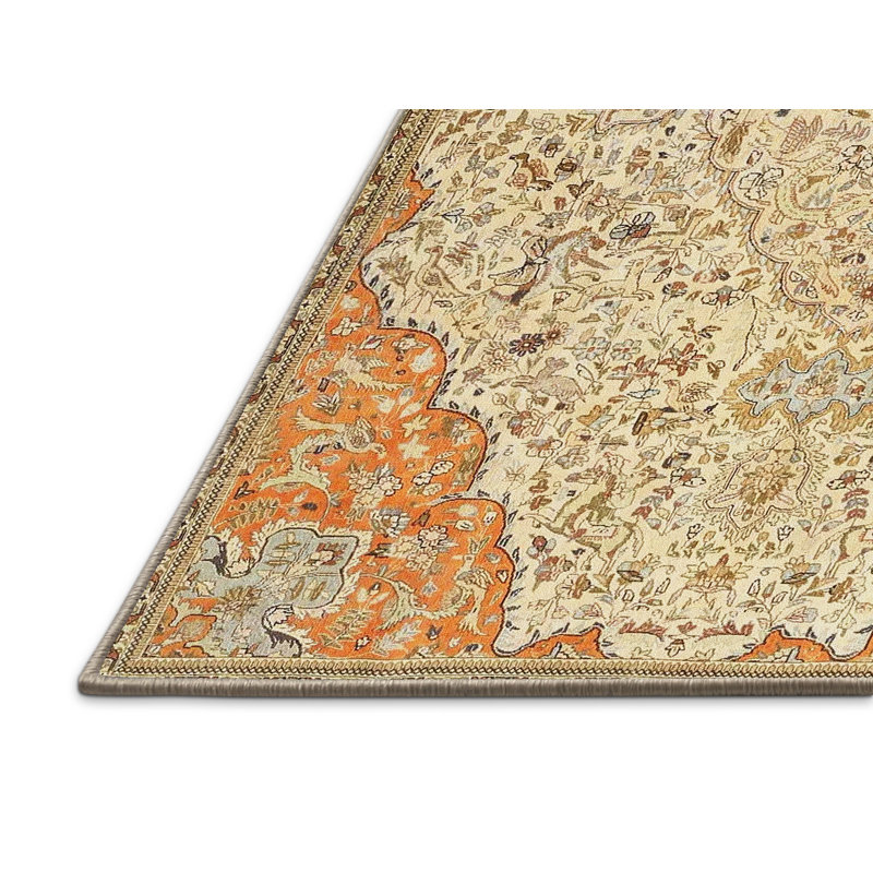 Tapis oriental beige / orange, Rectangle 2 pi x 4 pi