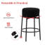 Ensemble de 4 tabourets de bar pivotants de 24 pouces avec siège en molleton noir-1328483445-1328483444-1328483446