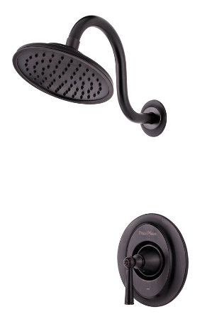 Robinet de douche avec poignée levier Saxton, Bronze toscan
