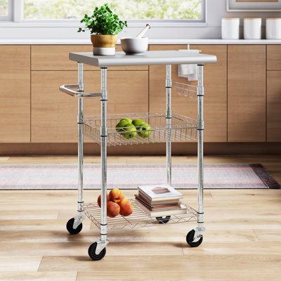 Newtown 28.62" Stainless Steel Kitchen Cart