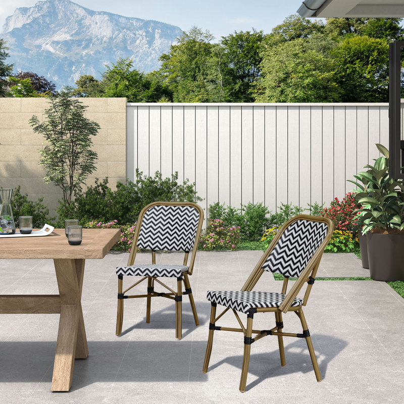 Chaise d'appoint de patio Fossen, Noir