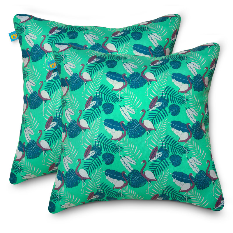 Housse de coussin d'extérieur carré et insert, Vert