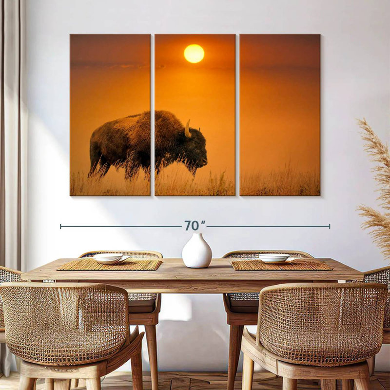 Brampt Bison Sunrise, 42" H x 65" W