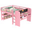 Lit mezzanine avec bureau et tableau noir, conception multifonctionnelle en bois massif-125179380-125179378