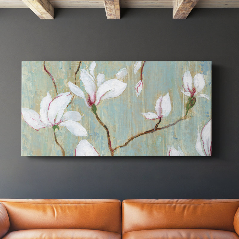 Dogwood Morning II - Toile tendue avec châssis - Prêt à accrocher, H 16 po x l 32 po