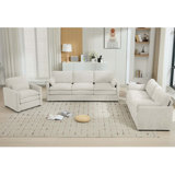 Comfortable Oversized Sofa Set with Plush Cushions for Living Room