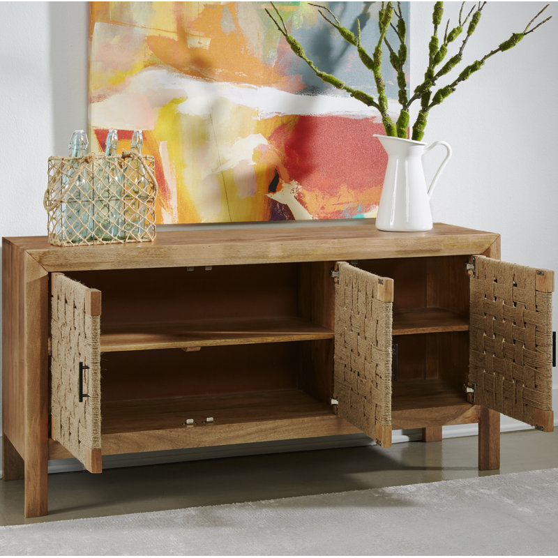 Buffet en bois massif de manguier de 57 po de largeur Jayma