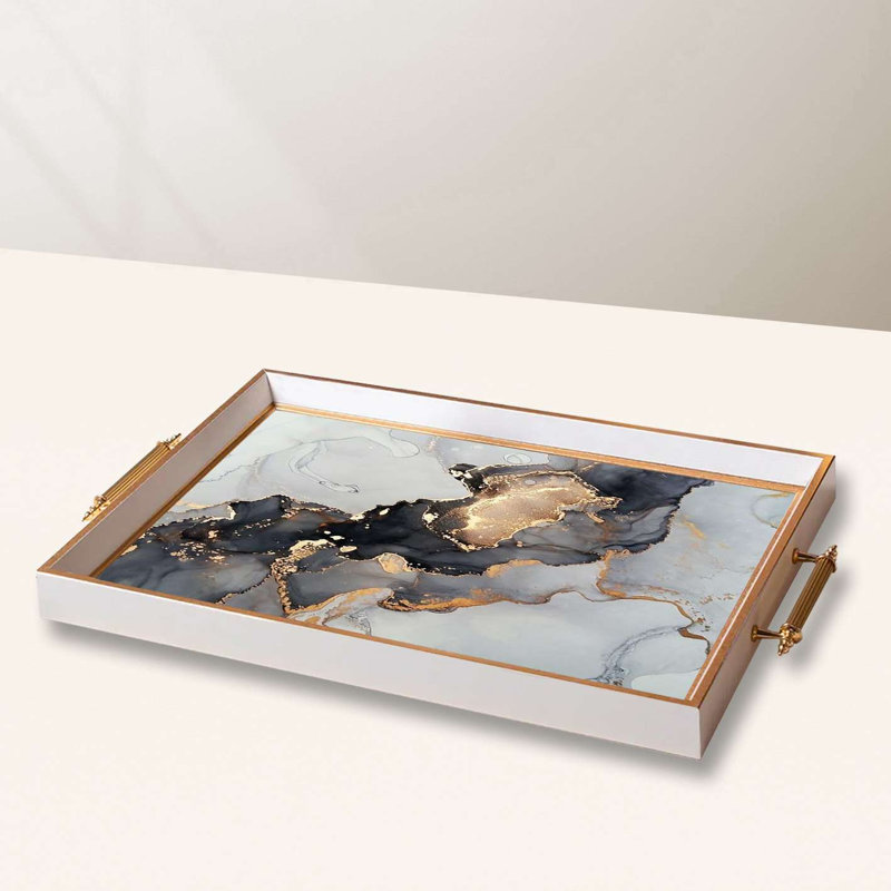 Elegant Glass Serving Tray, 19.7 x 11.4 x 1.4 inches | 100% High-Quality Glass | Perfect for Entertaining & Serving | Stylish and Functional Design for Home & Parties | Durable and Easy to Clean