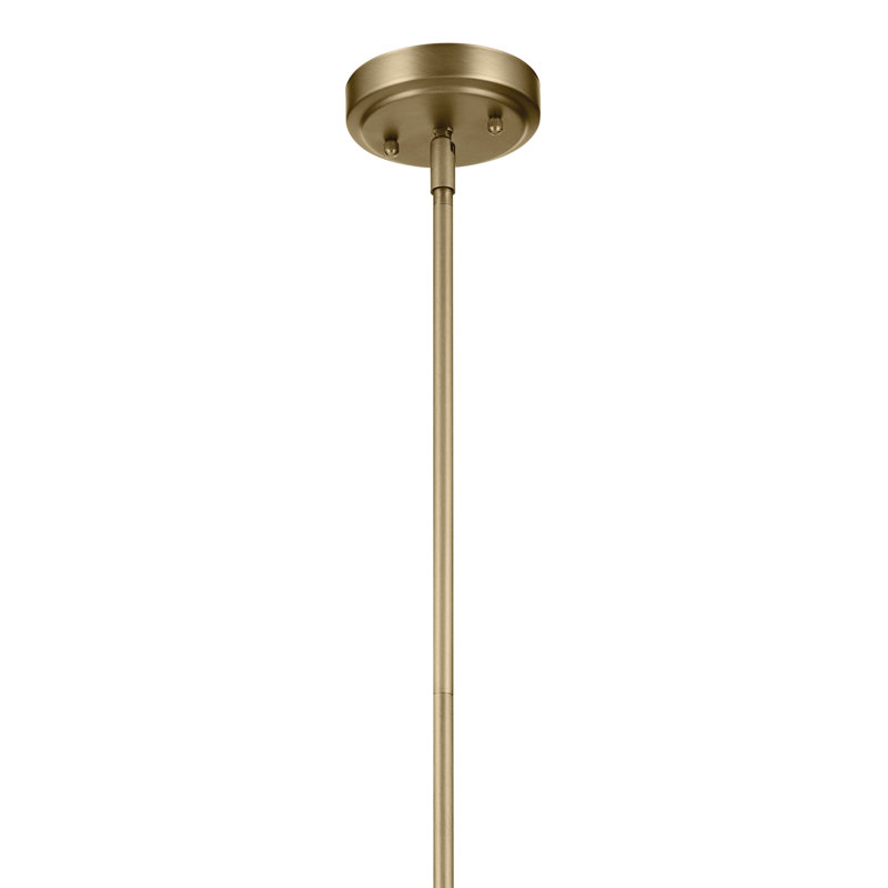15.25" 1-Light Cone Pendant with Clear Glass, Natural Brass