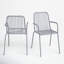 Oglethorpe Steel Outdoor Stacking Dining Armchair-826933093