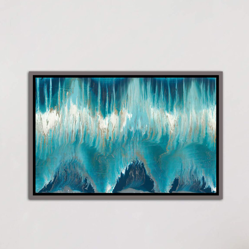 Reproduction d’art sur papier Chevron revisée « par Blakely Bering », Toile encadrée de bois rustique foncé