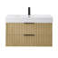 Ensemble de meuble-lavabo mural simple 36 po avec miroir encastré artificiel Noren