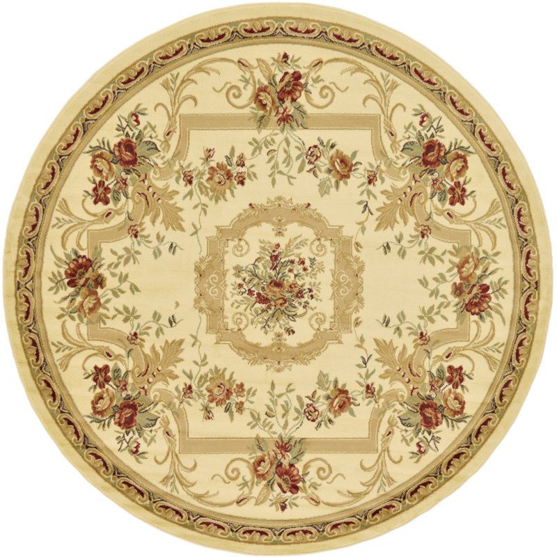 Debora Oriental Area Rug, Round 6'1", Cream