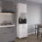 White Kitchen Pantry With 2-Pneumatic Door And Open Storage