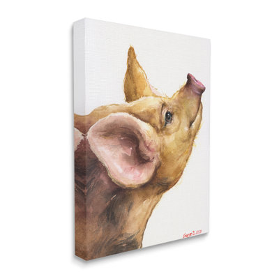 «Oxford Sandy Piglet Adorable Farm Animal Gaze» par George Dyachenko - peinture sur toile