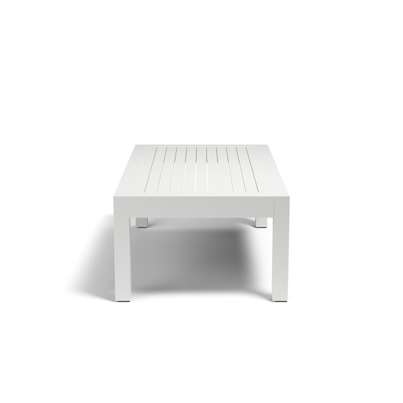White Aluminum Rectangular Outdoor Coffee Table