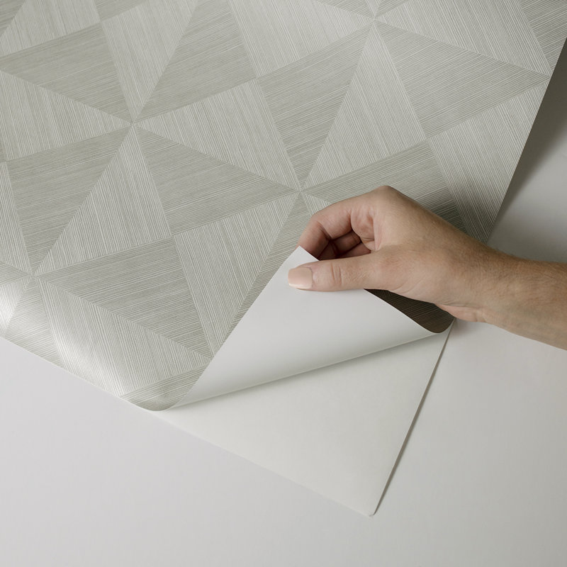 Geometric Vinyl Peel & Stick Wallpaper Roll, Lunar Gray