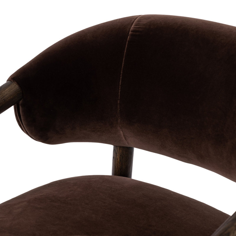 Brodie Chair-Sheldon Ivory, Warm Oak, Surrey Cocoa Performance Velvet