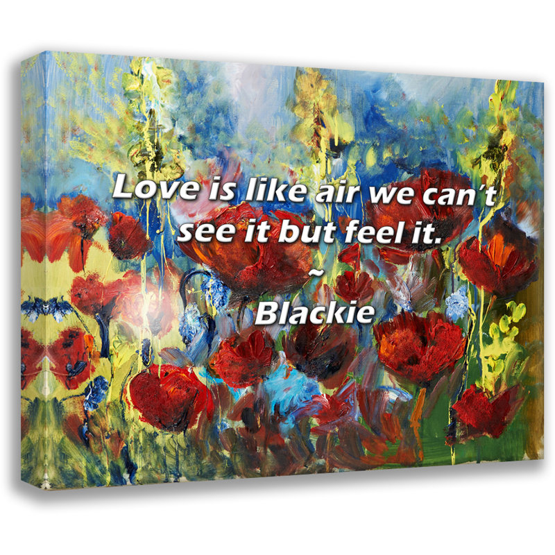 Citation de Blackie: l'amour est comme l'air, on ne peut pas le voir mais le sentir.