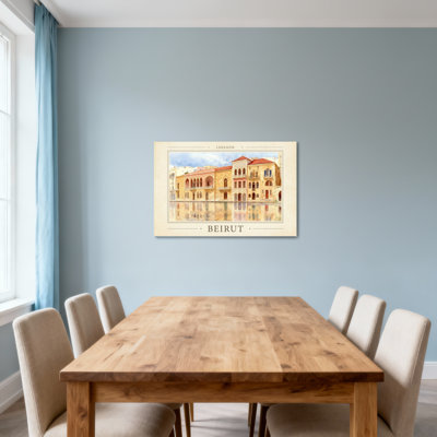 «Scenic & Cityscapes Beyrouth Lebanon Architecture Water Reflection», reproduction d'art