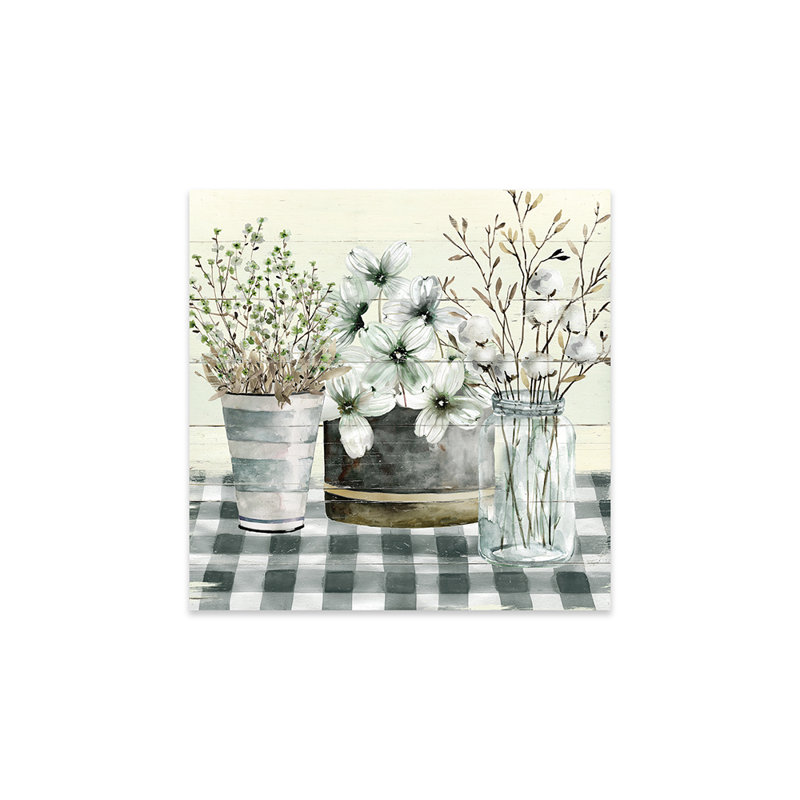 «Spring Gingham II» par Carol Robinson - impression non encadrée, H 24 po x l 24 po x P 0,25 po
