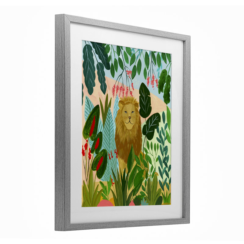 «Stoic Lion Tropical Forest», reproduction encadrée sous verre, conception de Nabeela Rumi, H 16 po x l 13 po