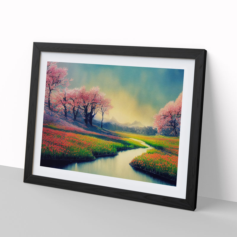 Spring Forest Steam Vol.3 - Single Picture Frame Print, Black, 34cm H x 46cm W x 2cm D