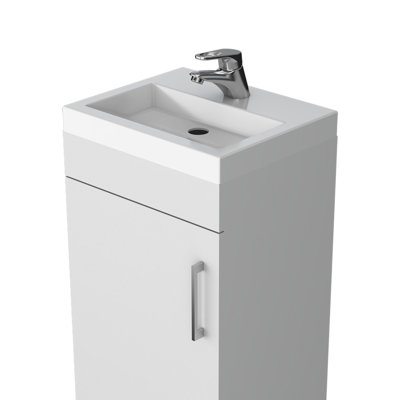Meuble-lavabo blanc pour salle de bain - Spacieux