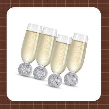 Four-Piece Champagne Flute Set | Glitter White | 12oz