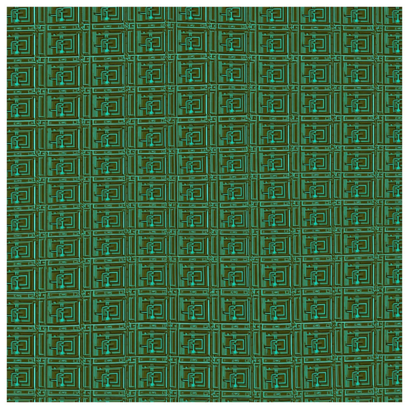 Tapis de bain à motif géométrique vert, L 24 po x L 17 po