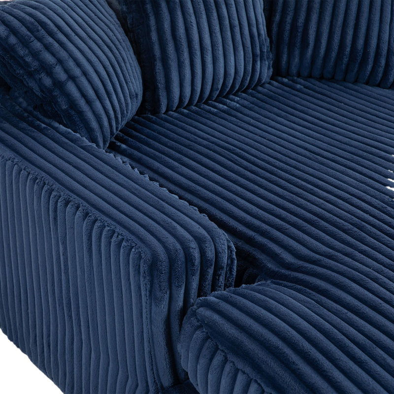 Upholstered Chaise Lounge, Navy