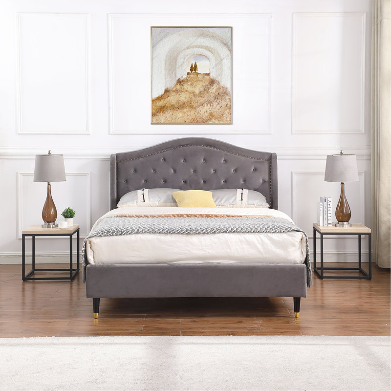 Table de bout avec table de bout, table de chevet carrée en bois et métal, petite table de bout avec rangement, pour la chambre à coucher du salon, chêne naturel