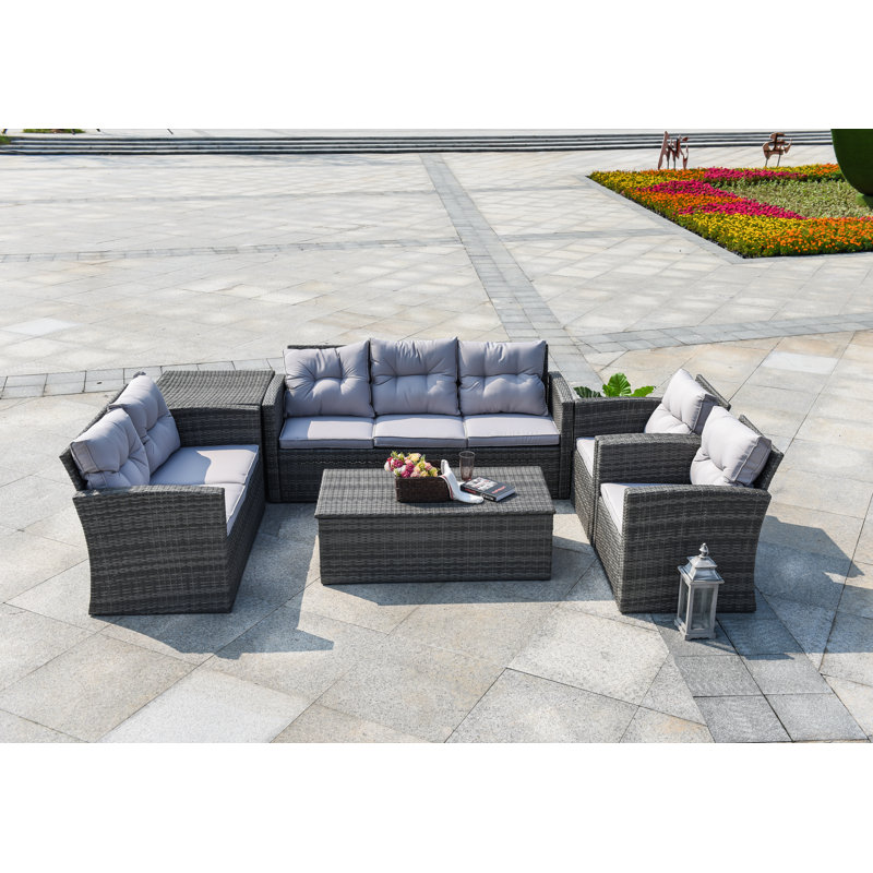 Gaynor 7 Seater Rattan Seating Group with Cushions