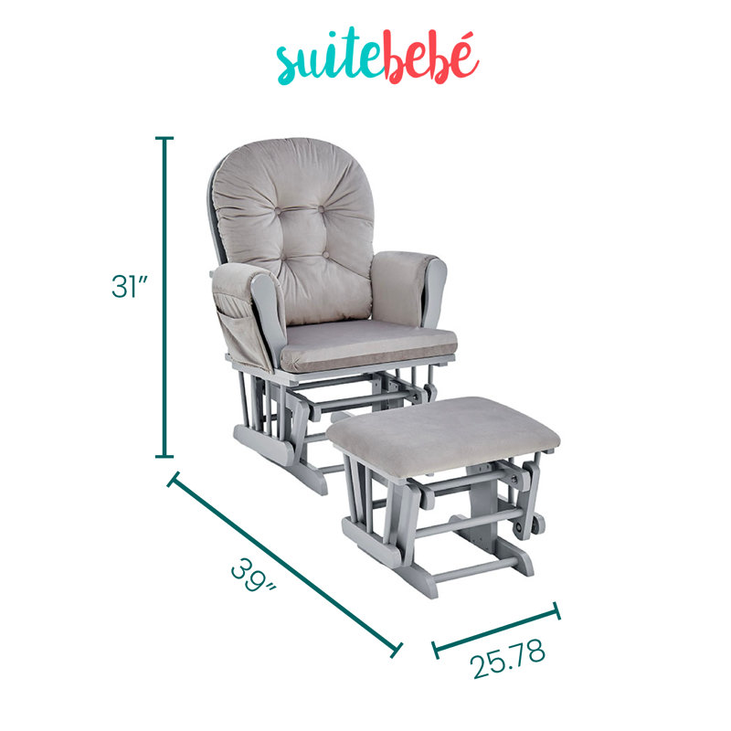 Fauteuil oscillant avec repose-pieds Mason, Gris clair, Gris
