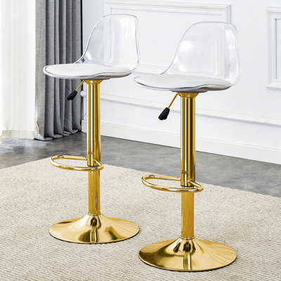 360 tabourets de bar rotatifs et réglables - Sièges en polyuréthane, conception moderne pour animaux de compagnie pour bars, restaurants 2 pièces - blanc