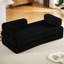 - Canapé 2 places en velours côtelé noir désossé pour le salon, modulaire moderne, appartement multifonctionnel, confort, utilisation instantanée, sans assemblage, modulaire avec