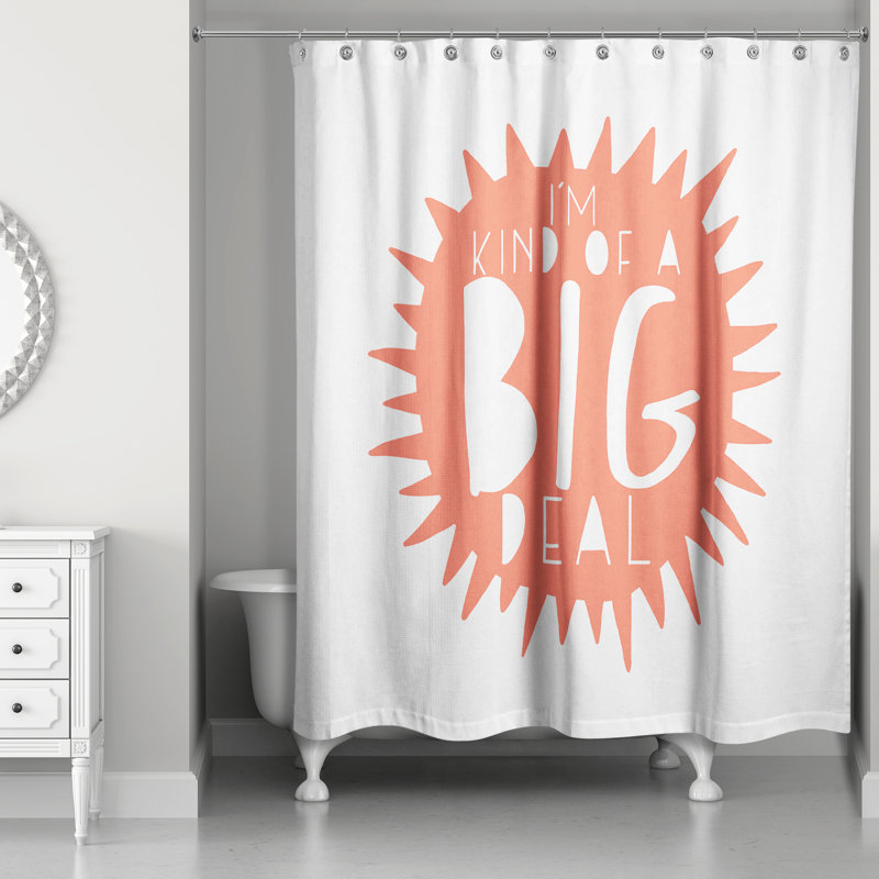 Rideau de douche simple Haderslev, Orange